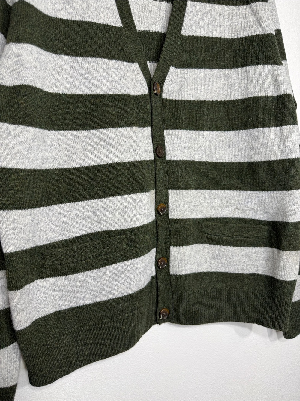 Brooks Brothers 346 Striped Cardigan Wool Sweater Large